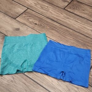 SHEIN Women's Athletic Shorts - Blue and Green